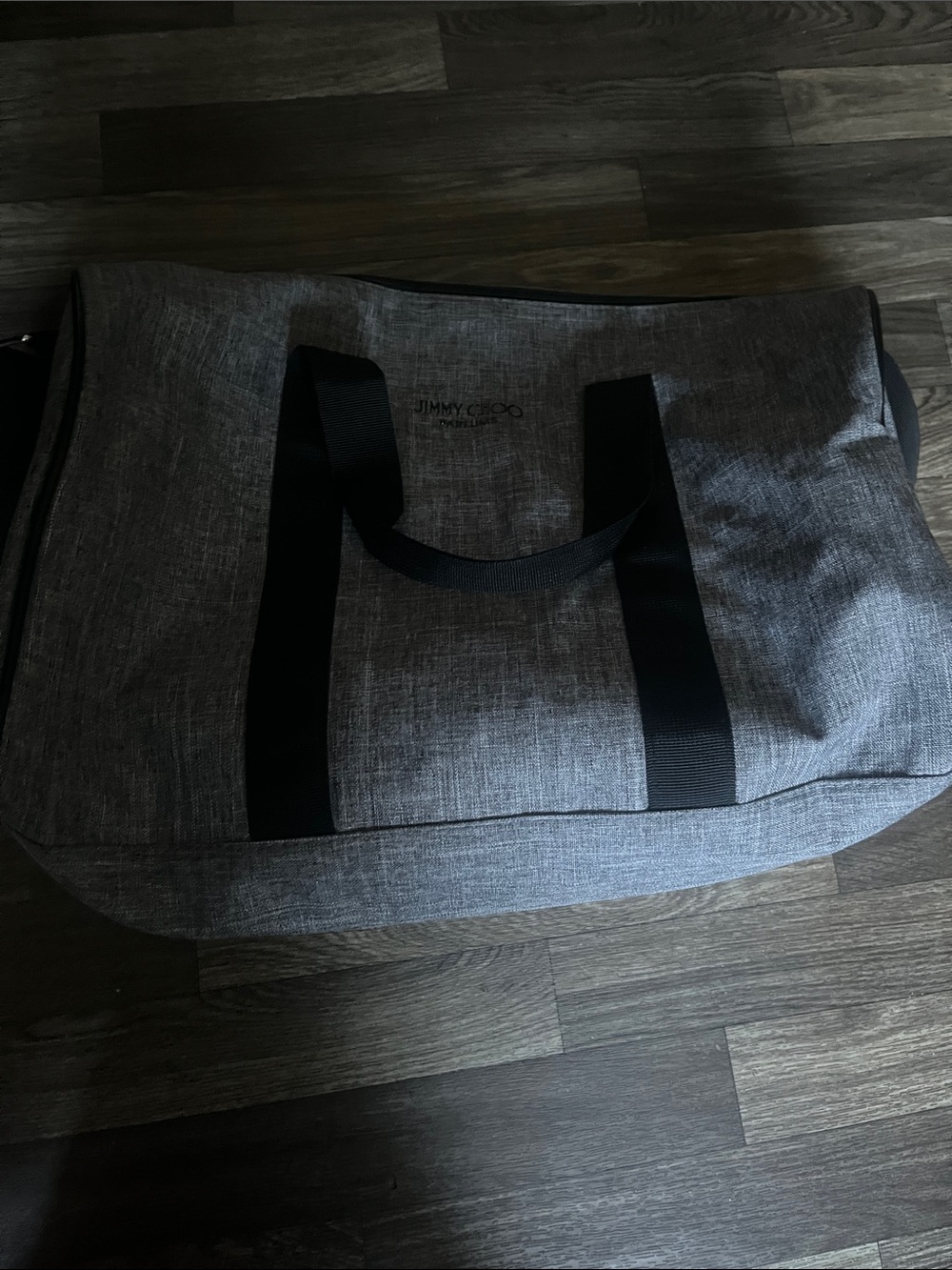 Jimmy Choo Heather Gray and Black Travel Tote